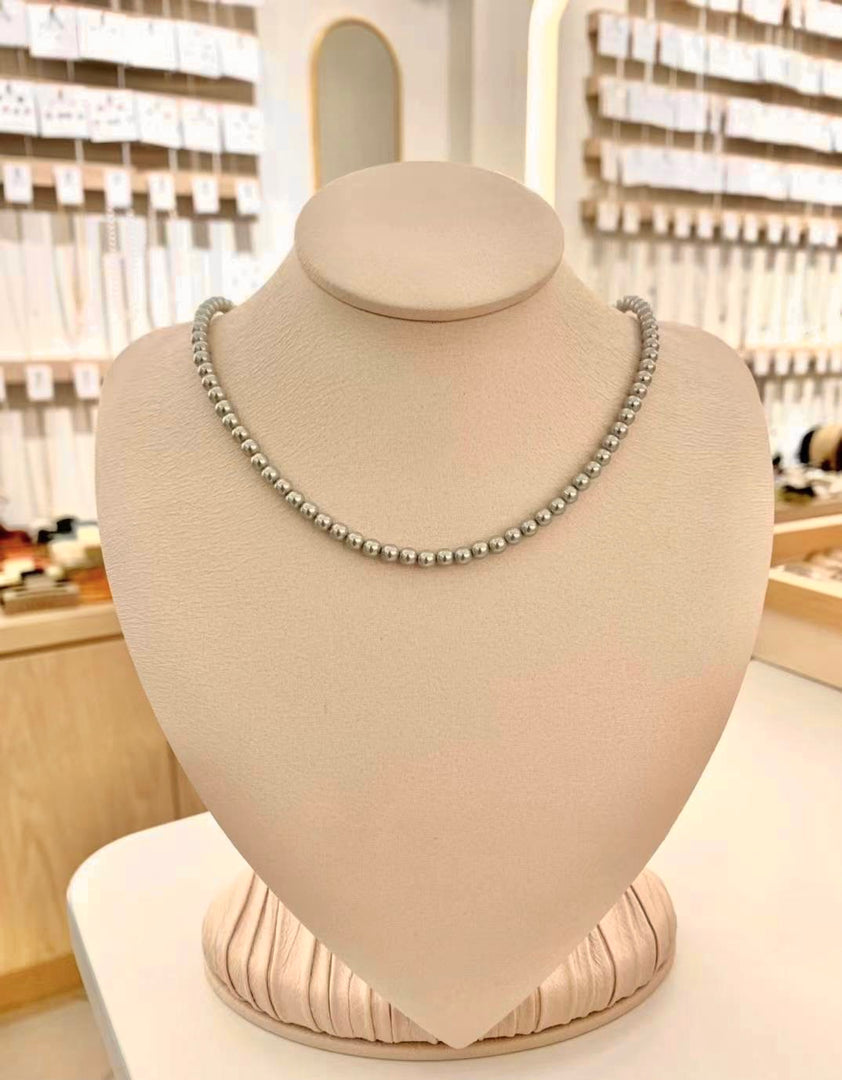 Grey Color Medium Size Pearl Necklace